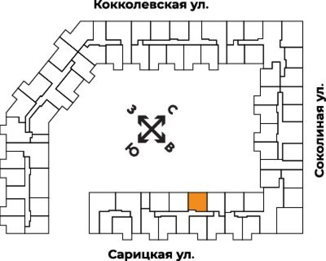 План этажа — 1к. квартира