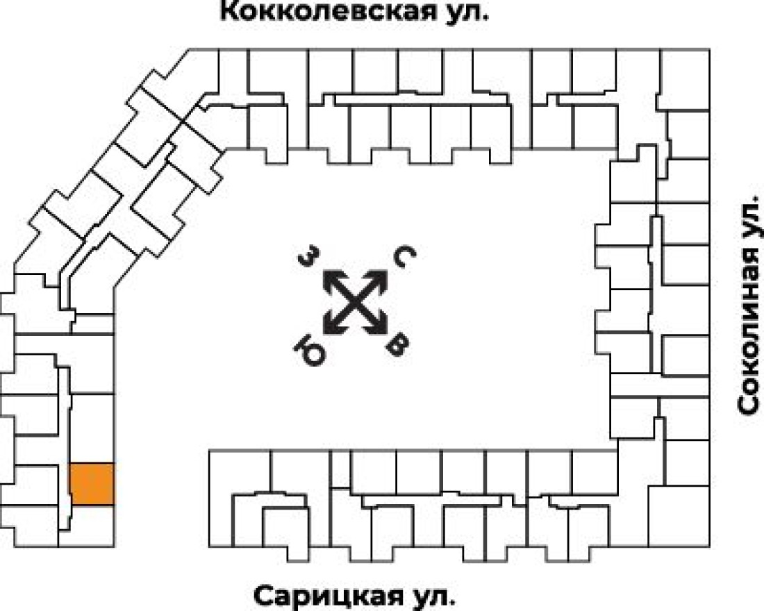 План этажа — 1к. квартира