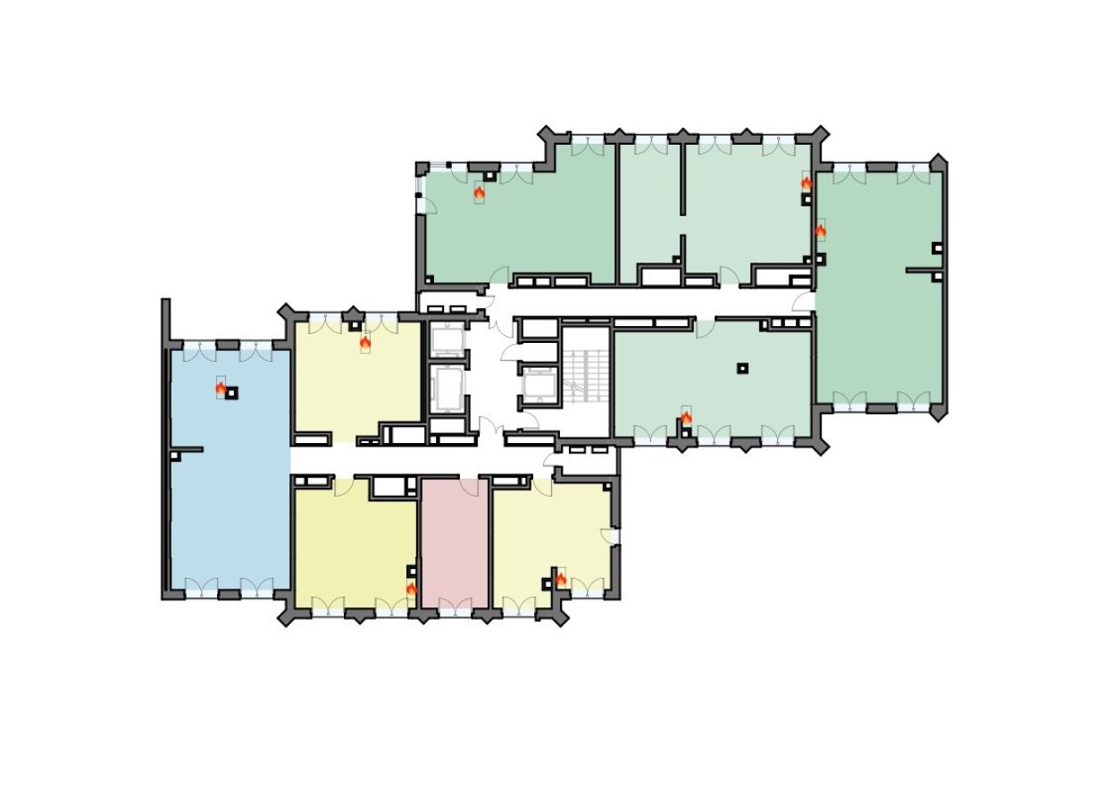План этажа — 1к. квартира, 39.3 м²