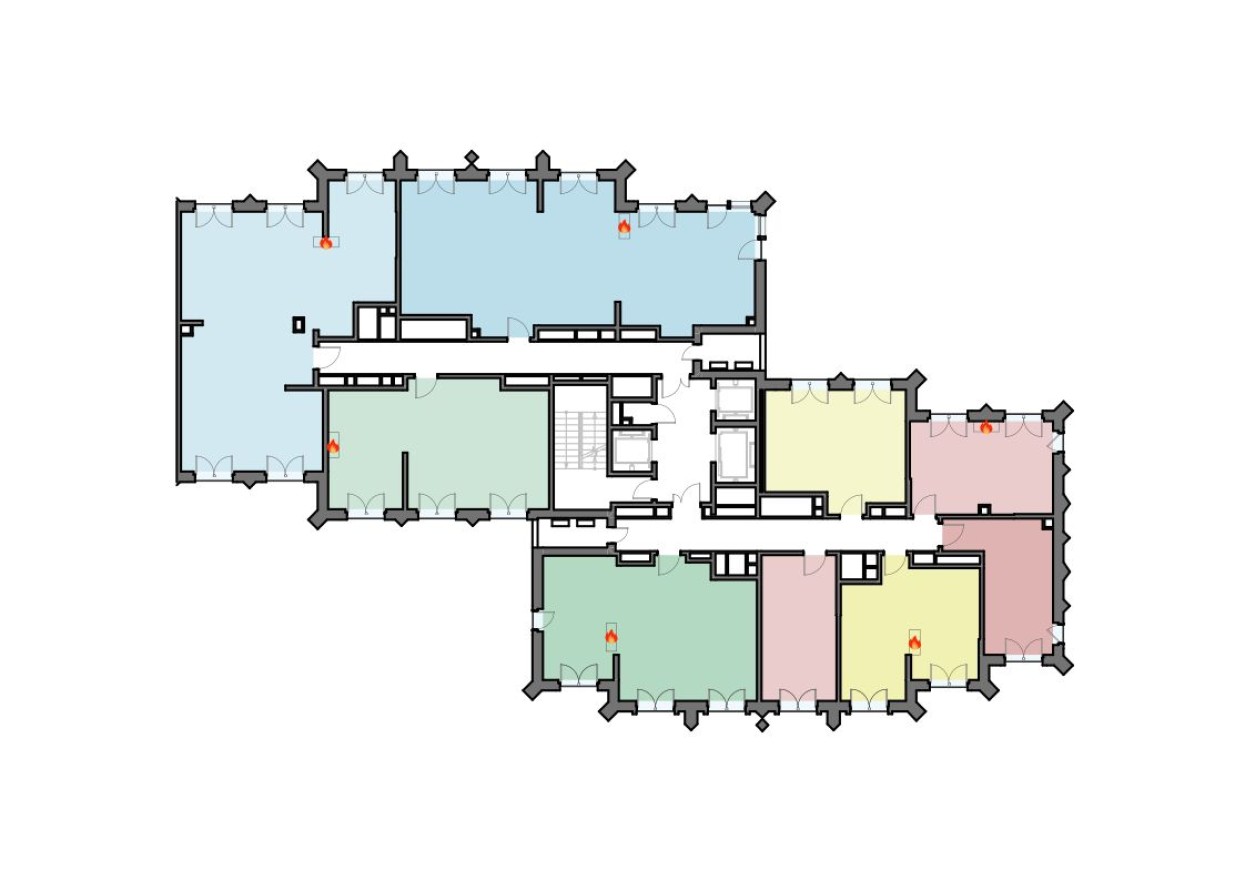 План этажа — 2к. квартира, 62.9 м²