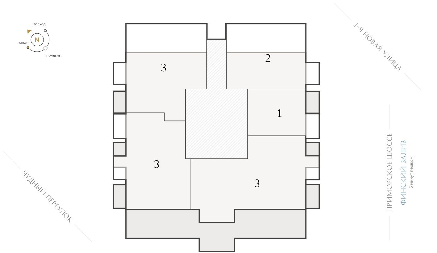 План этажа — 1к. квартира, 49.0 м²