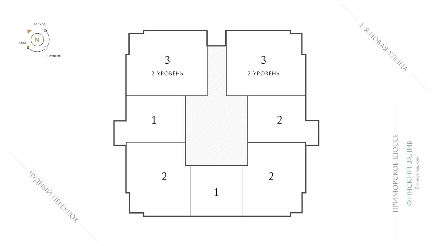 План этажа — 1к. квартира, 49.1 м²