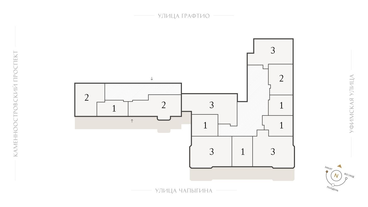 План этажа — 1к. квартира, 56.0 м²