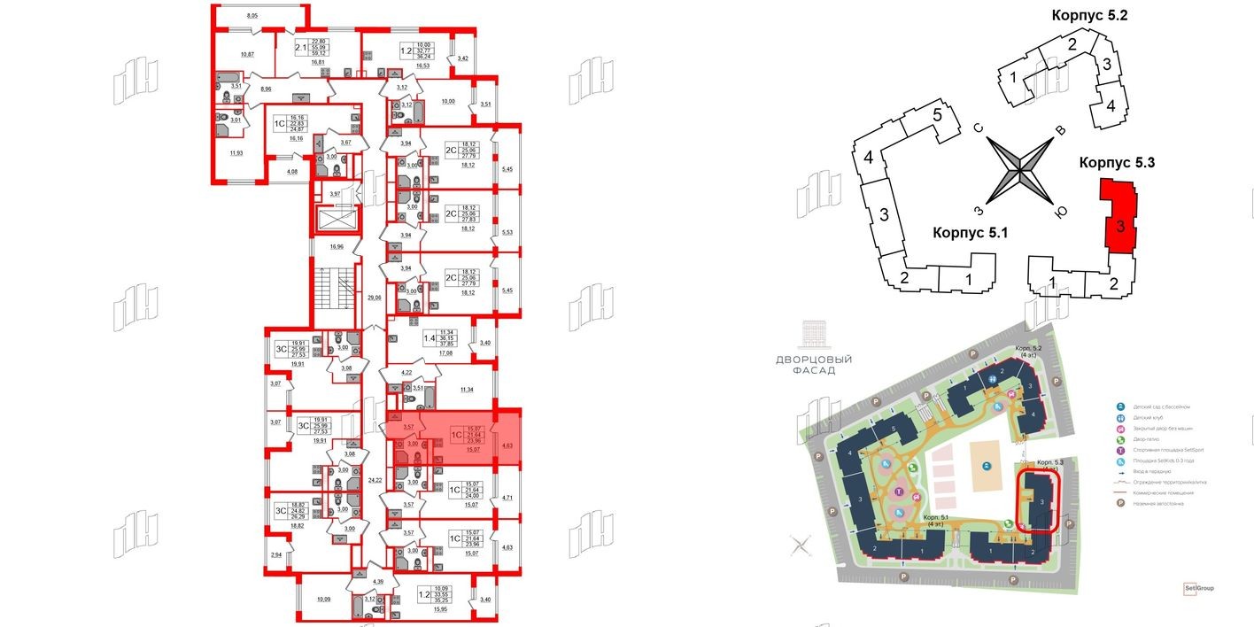 План этажа — Студия-квартира, 21.6 м²