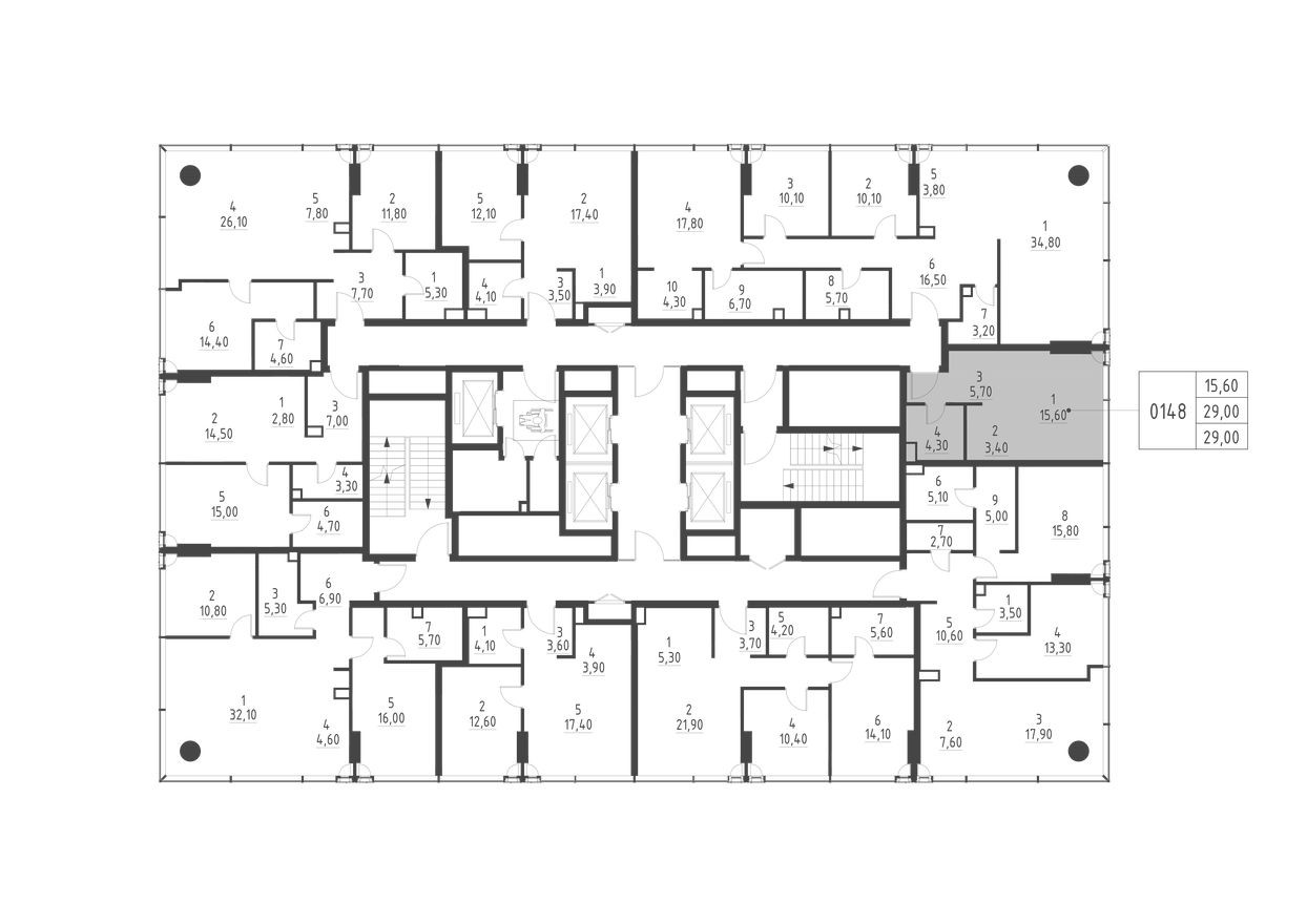 План этажа — Студия-квартира, 29.0 м²