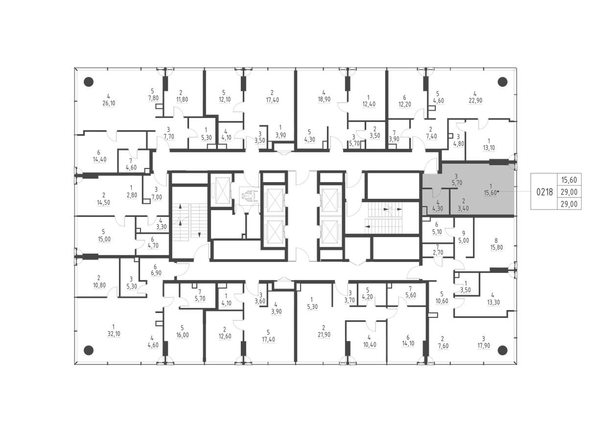 План этажа — Студия-квартира, 29.0 м²