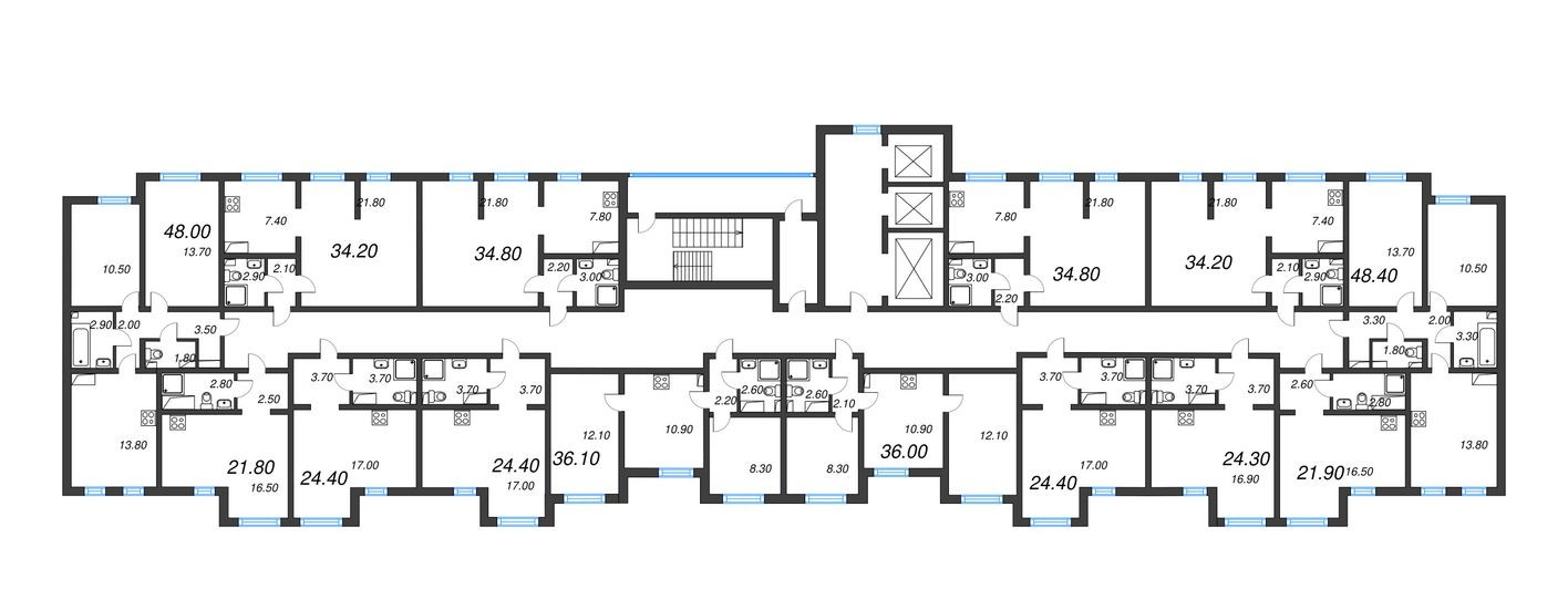 План этажа — Студия-квартира, 24.4 м²