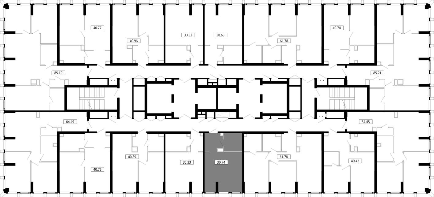 План этажа — Студия-квартира, 30.7 м²