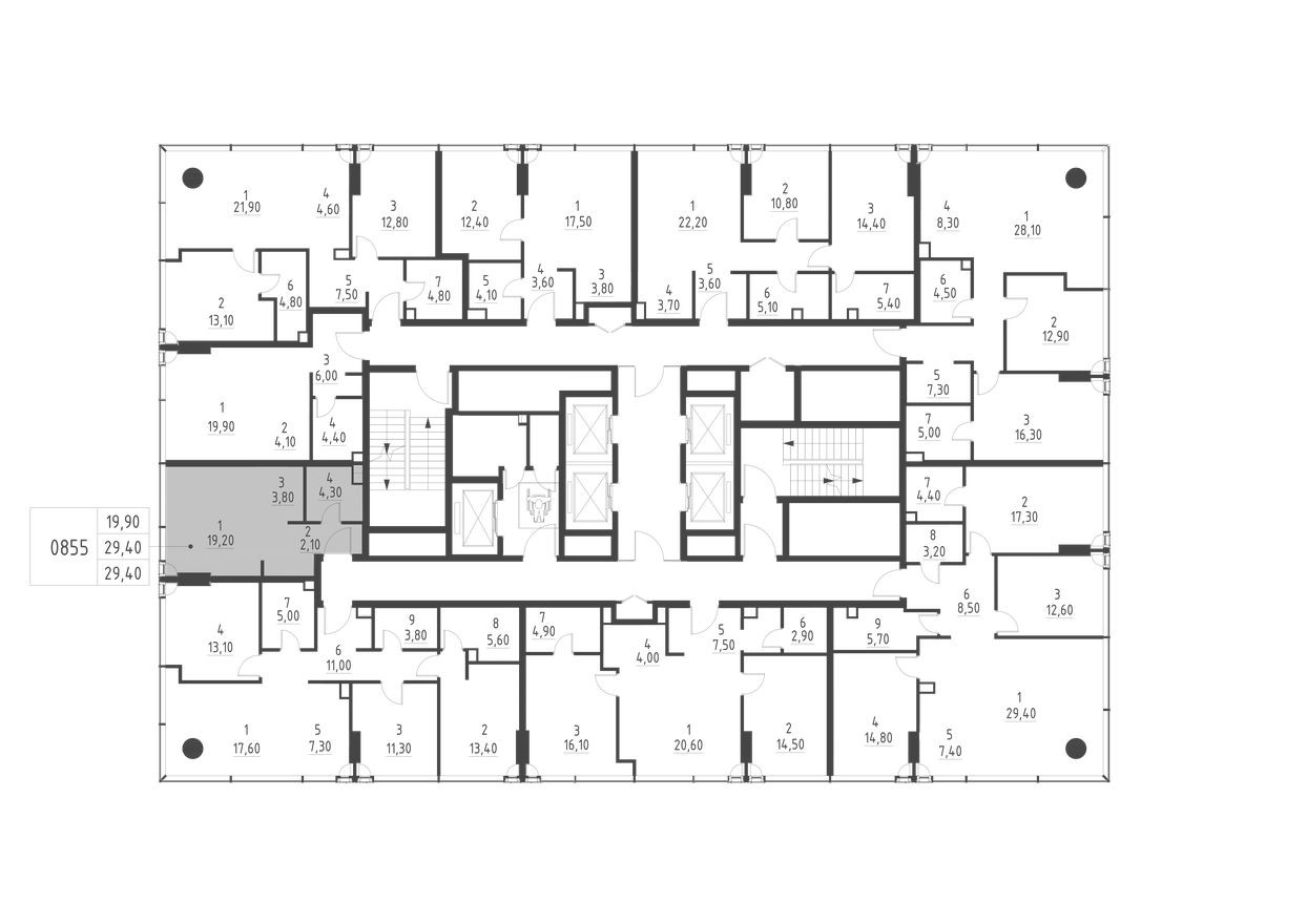 План этажа — Студия-квартира, 29.4 м²