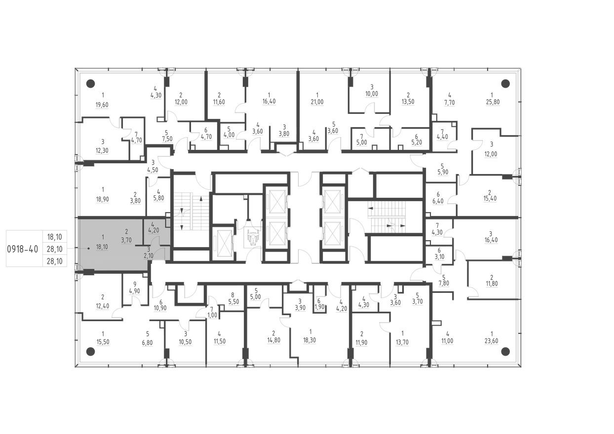 План этажа — Студия-квартира, 28.1 м²