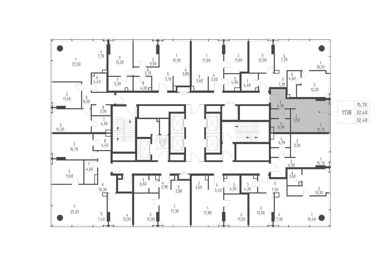 План этажа — Студия-квартира, 32.4 м²