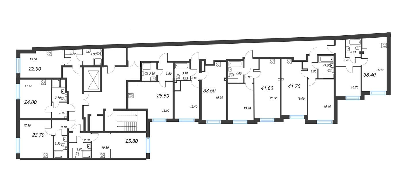 План этажа — Студия-квартира, 22.9 м²