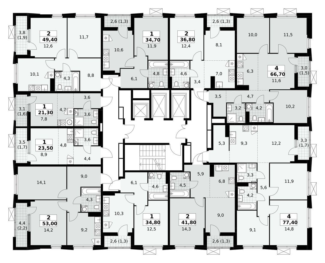 План этажа — Студия-квартира, 23.5 м²