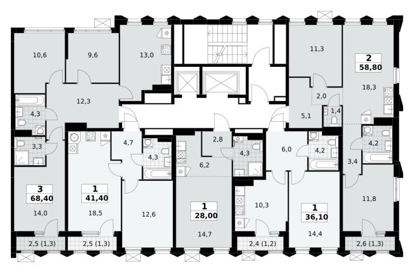 План этажа — Студия-квартира, 28.0 м²