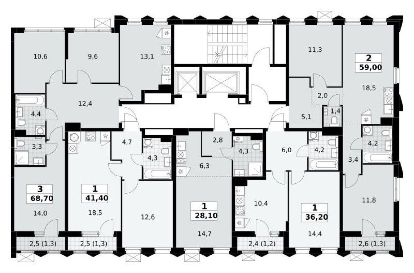 План этажа — Студия-квартира, 28.1 м²