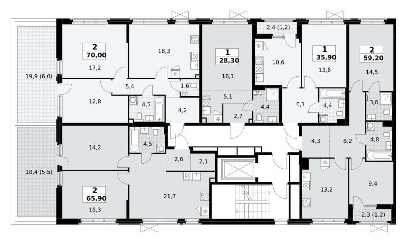 План этажа — Студия-квартира, 28.3 м²