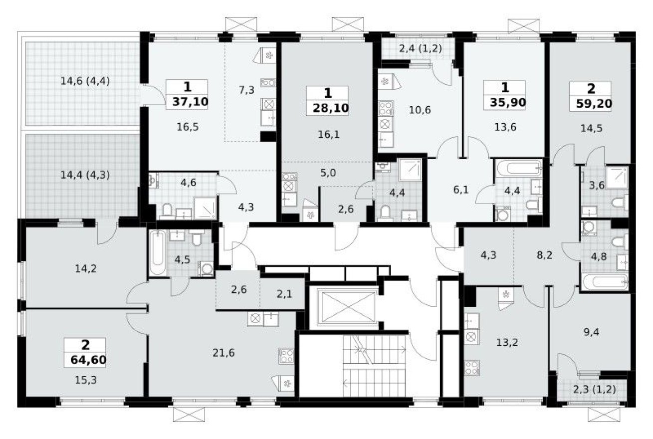 План этажа — Студия-квартира, 28.1 м²