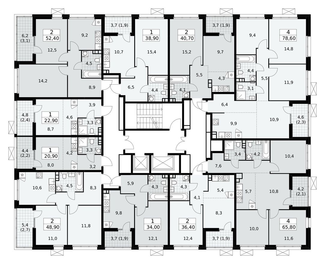 План этажа — Студия-квартира, 20.2 м²