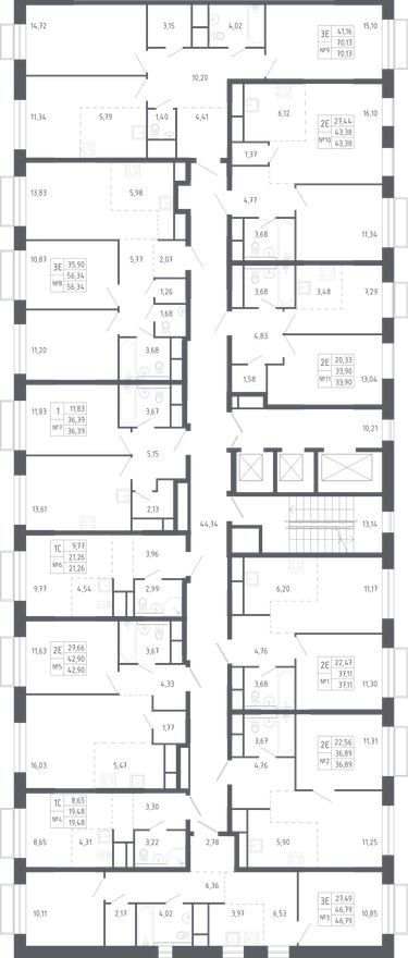 План этажа — Студия-квартира, 19.2 м²