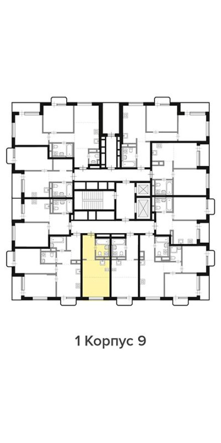План этажа — Студия-квартира, 24.8 м²