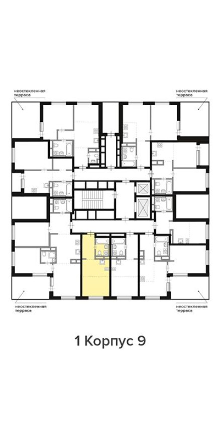 План этажа — Студия-квартира, 24.8 м²
