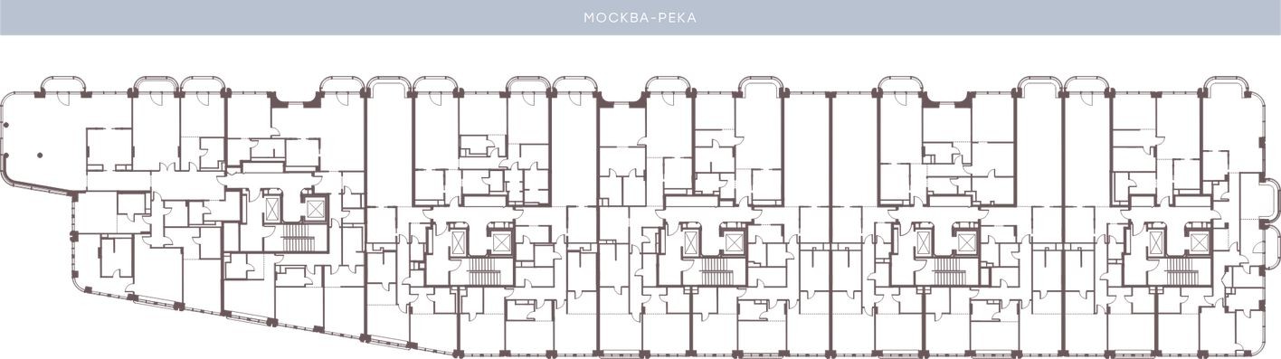 План этажа — 2к. апартаменты, 81.5 м²