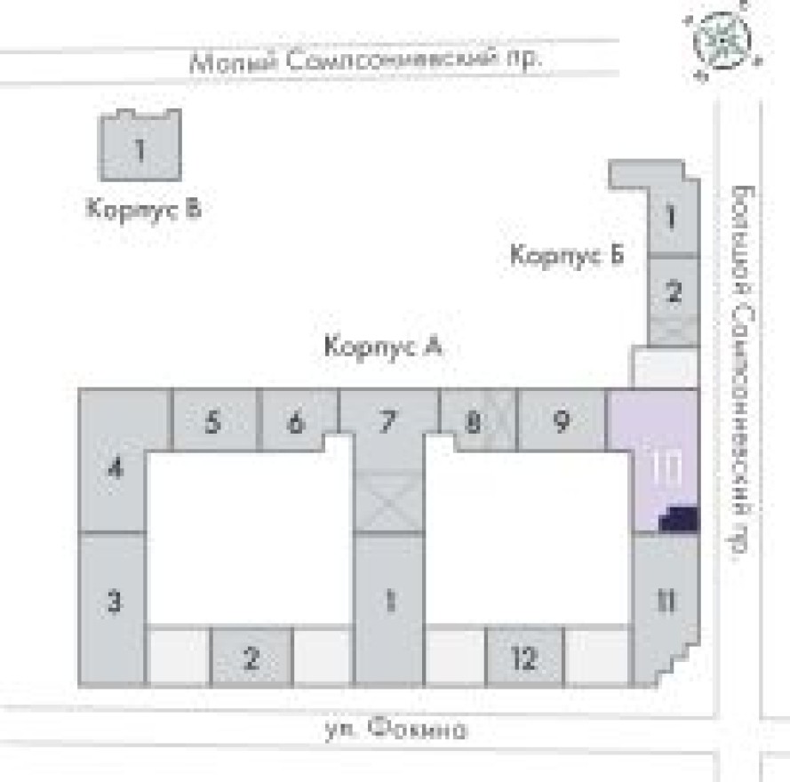 План этажа — 1к. квартира, 53.1 м²