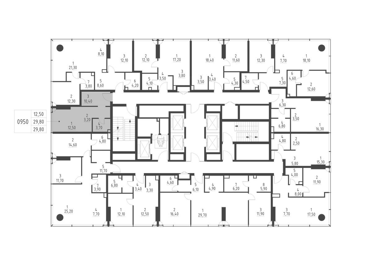План этажа — Студия-квартира, 29.8 м²