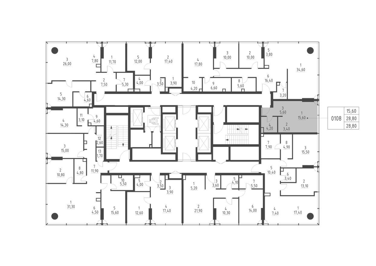 План этажа — Студия-квартира, 28.8 м²