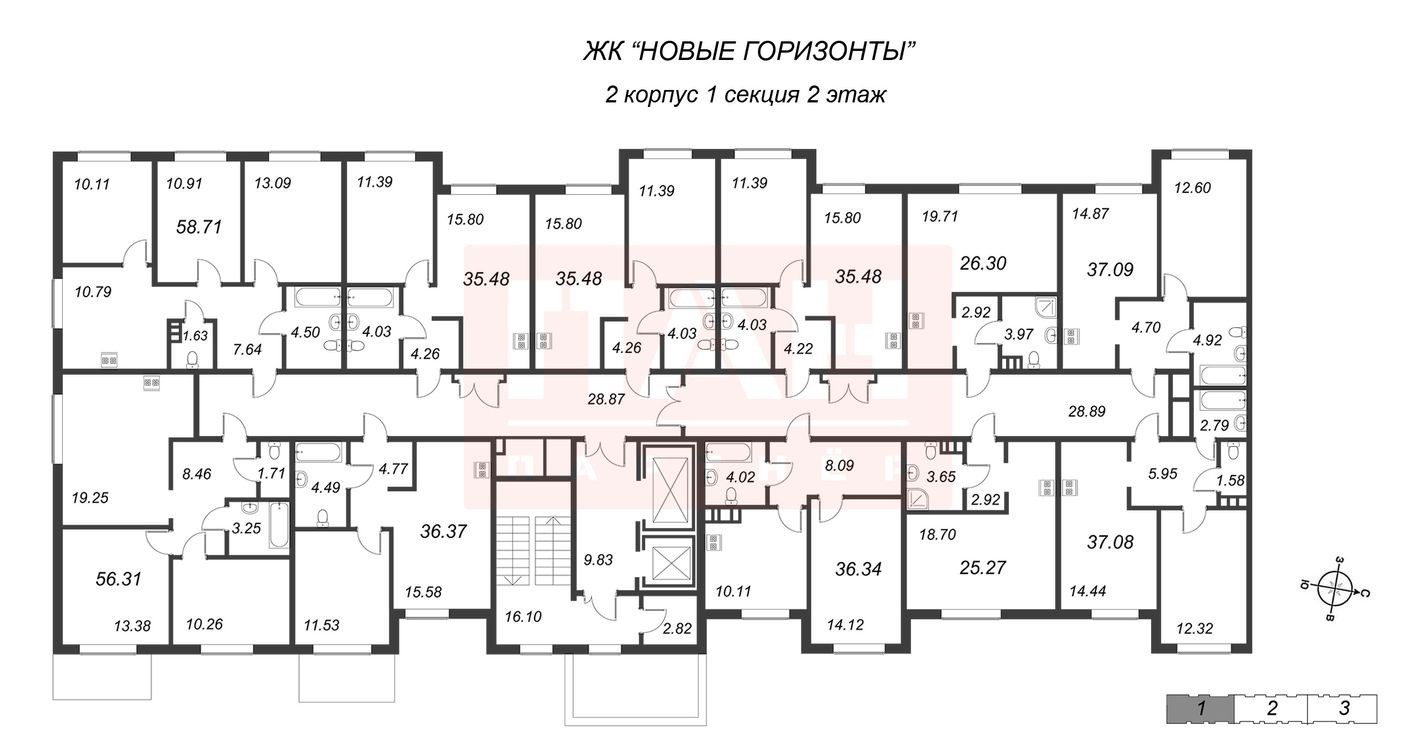 План этажа — Студия-квартира, 26.3 м²