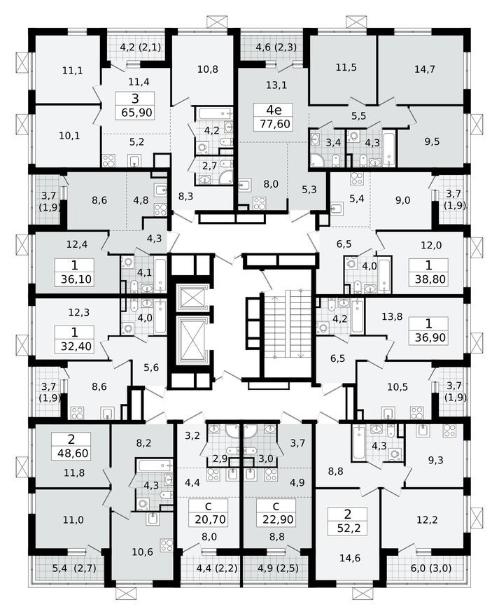 План этажа — Студия-квартира, 20.8 м²