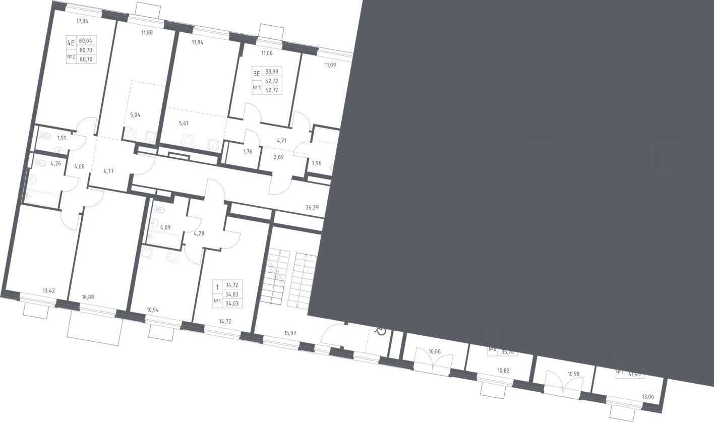 План этажа — Студия-квартира, 22.8 м²