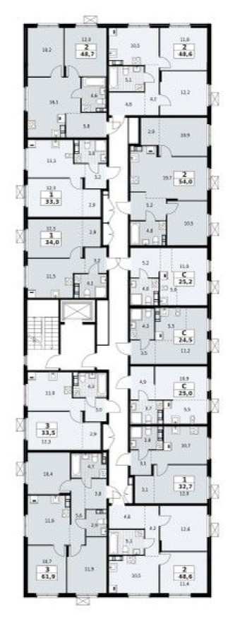 План этажа — Студия-квартира, 25.0 м²