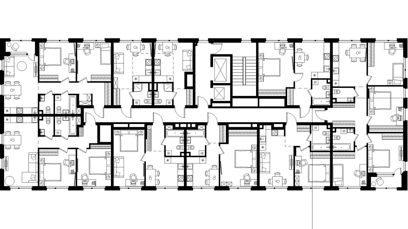 План этажа — Студия-квартира, 21.8 м²