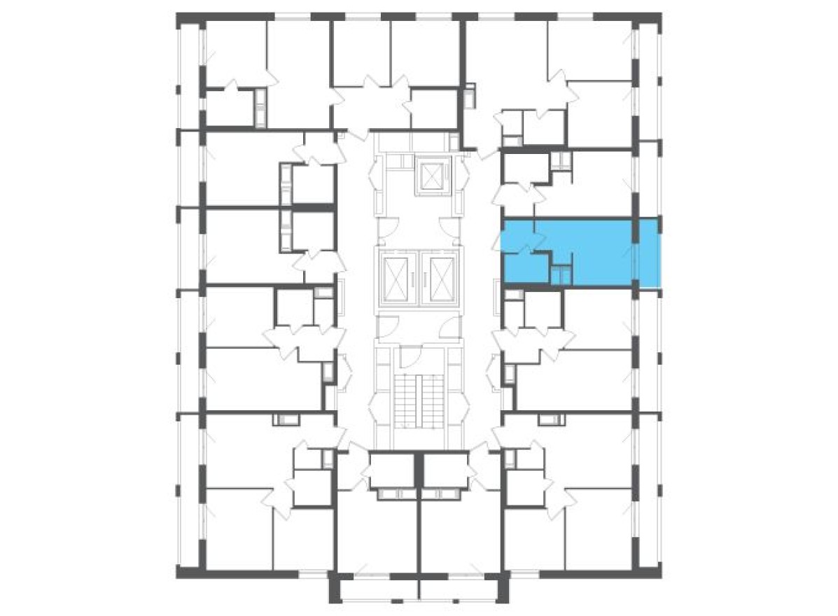 План этажа — Студия-квартира, 19.8 м²