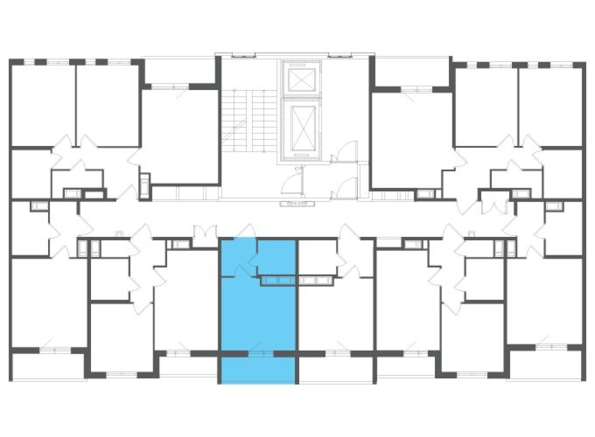 План этажа — Студия-квартира, 19.1 м²