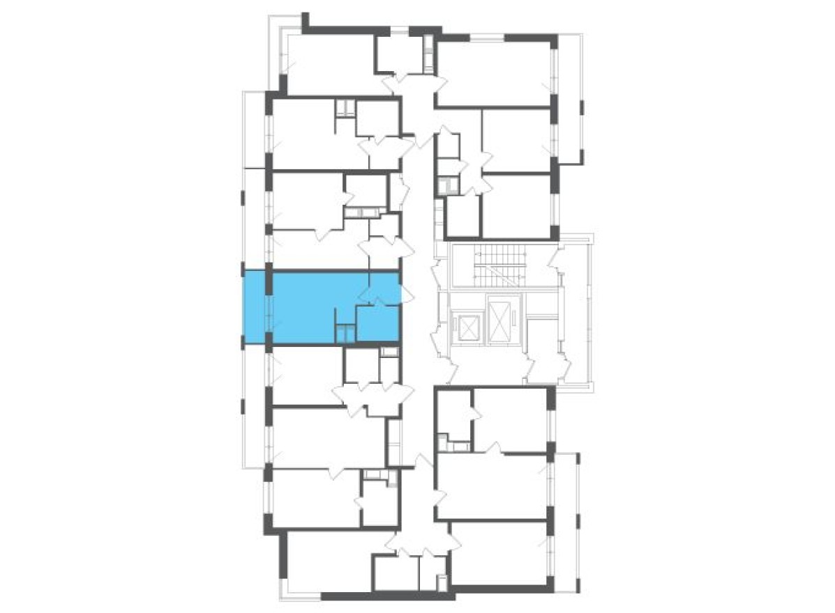 План этажа — Студия-квартира, 24.5 м²