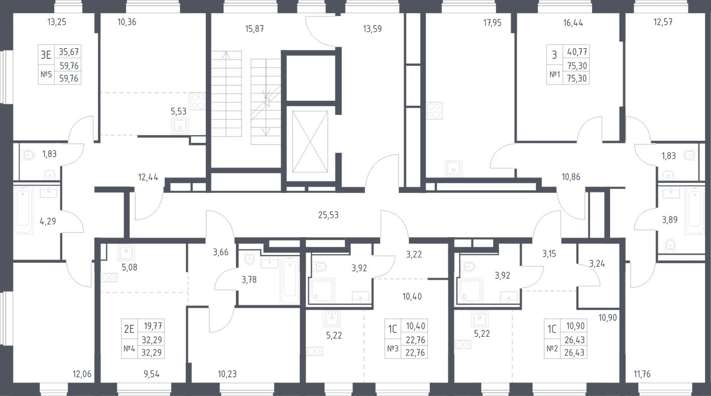 План этажа — Студия-квартира, 26.4 м²