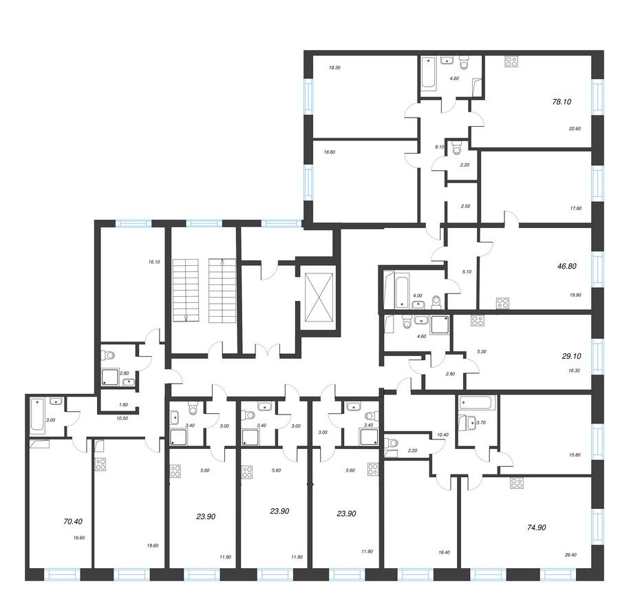 План этажа — Студия-квартира, 29.0 м²