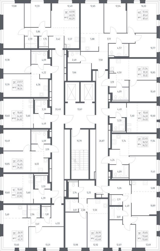 План этажа — Студия-квартира, 24.0 м²