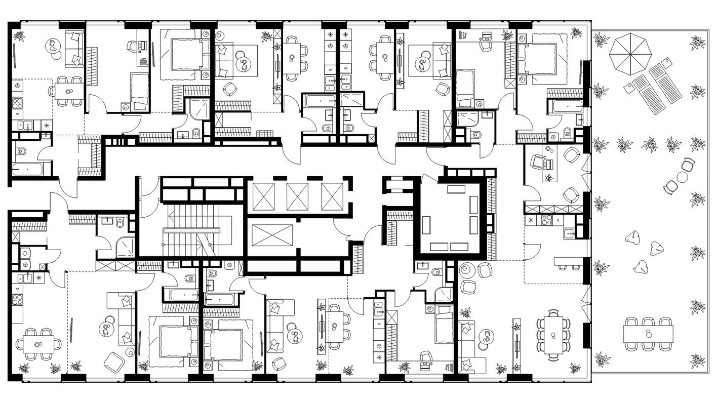 План этажа — 4к. квартира, 134.2 м²