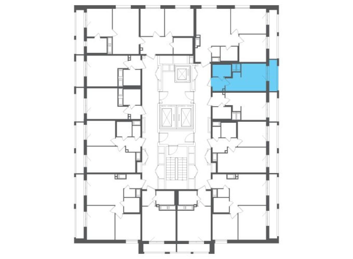 План этажа — Студия-квартира, 19.8 м²