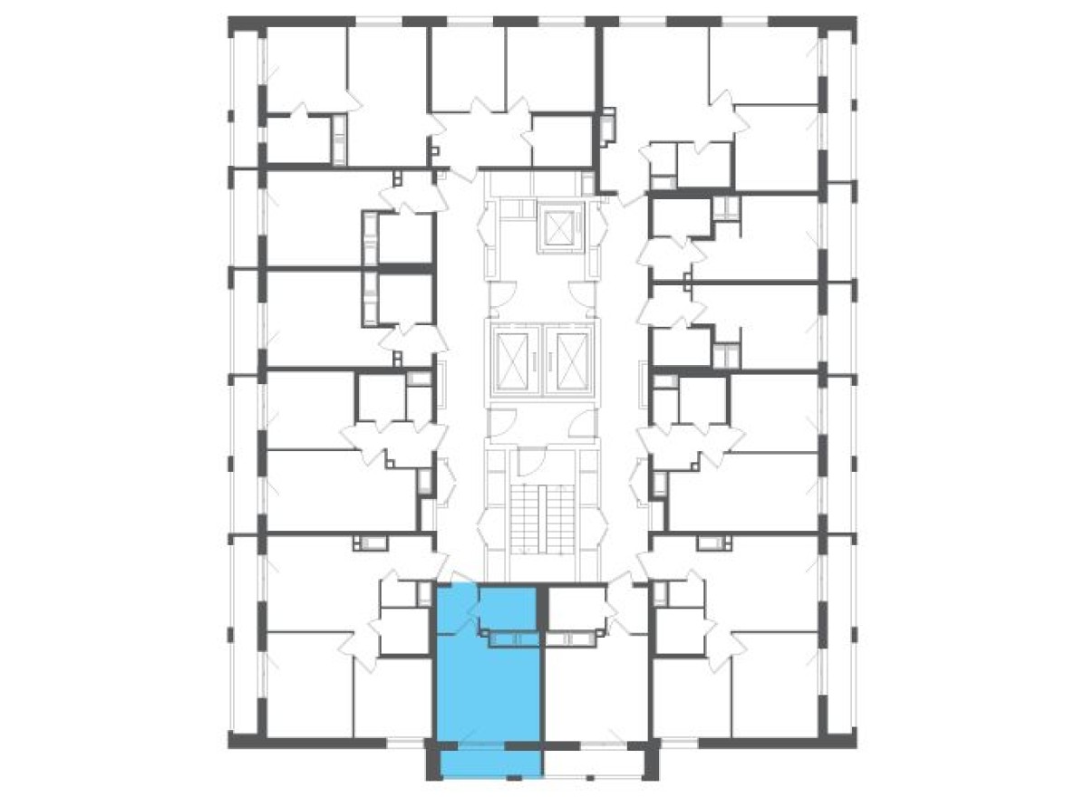 План этажа — Студия-квартира, 22.5 м²