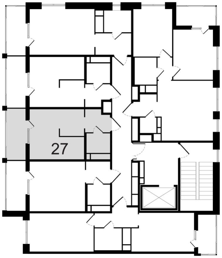 План этажа — Студия-квартира, 26.6 м²