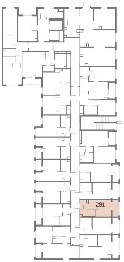План этажа — Студия-квартира, 19.6 м²