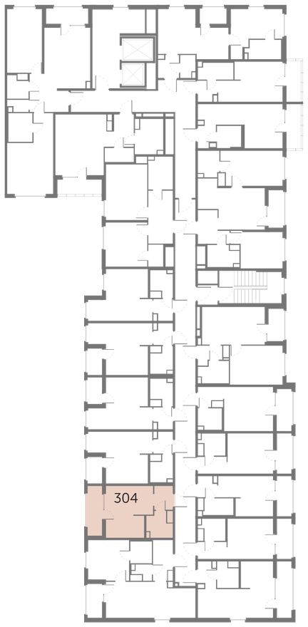 План этажа — Студия-квартира, 22.7 м²