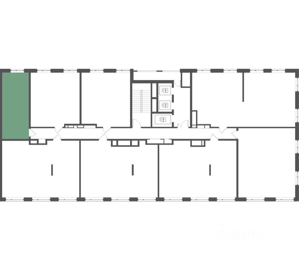 План этажа — 1к. квартира, 29.4 м²