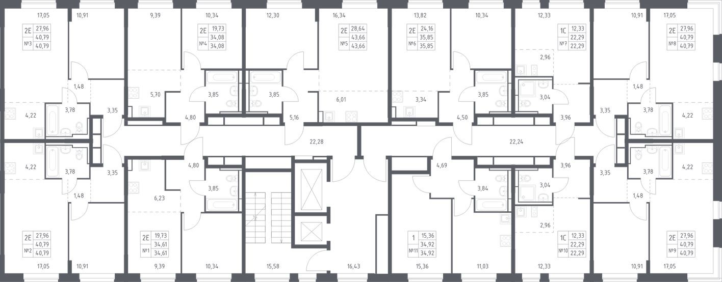 План этажа — Студия-квартира, 22.3 м²