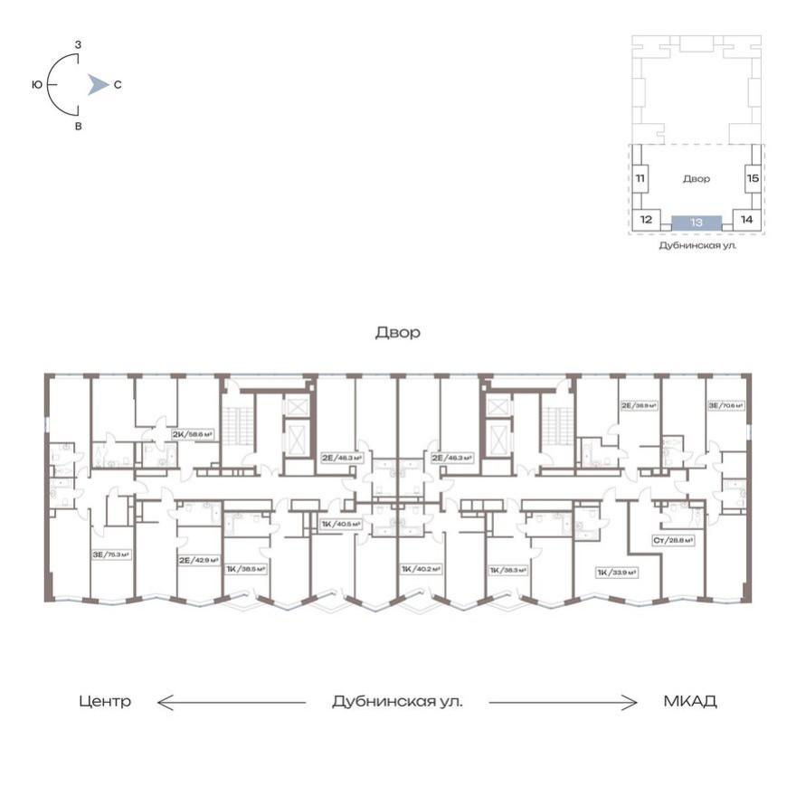 План этажа — Студия-квартира, 28.8 м²