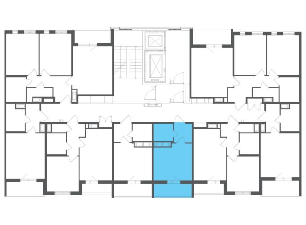 План этажа — Студия-квартира, 19.2 м²